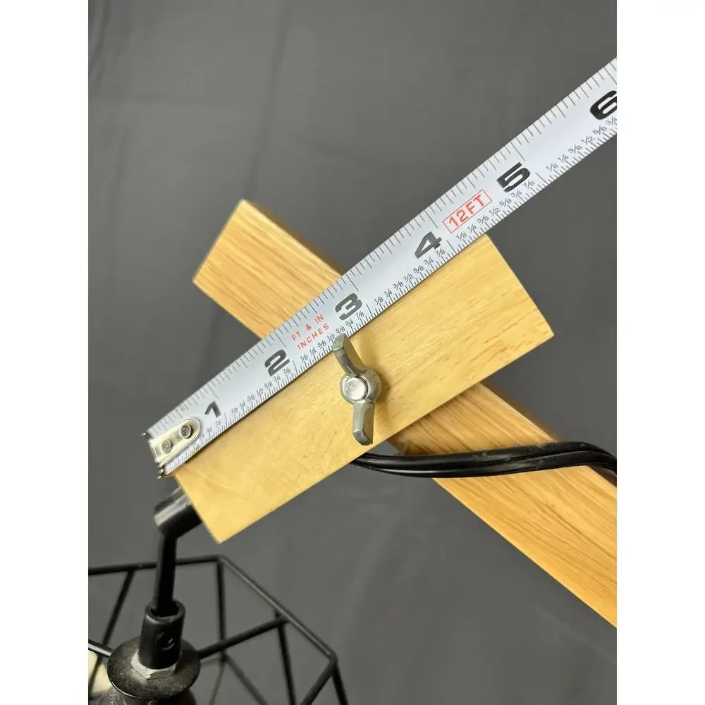 Modern Wood and Metal Geometric Lamp